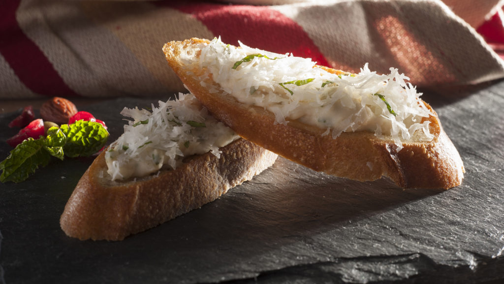 Bill Truran, Pecorino Romano White Bean Canape, Fisheye Connect, Food Photography, Still life photography workshops,